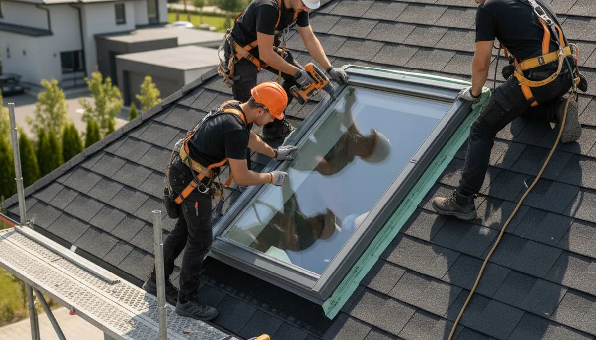 Skylight installation in Shreveport, LA by FX Remodeling & Exteriors on a residential roof